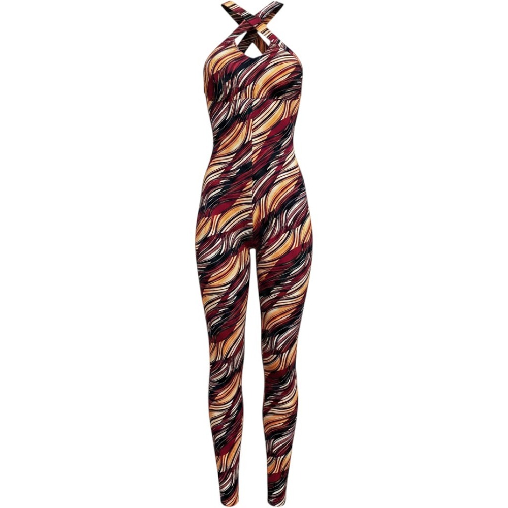 Grata Designs Swirl Print Pole Catsuit Size Small